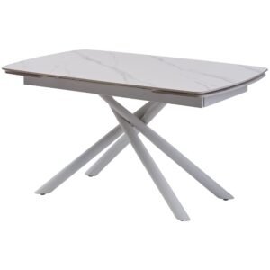 Palermo White Marble стіл розкладний кераміка 140-200