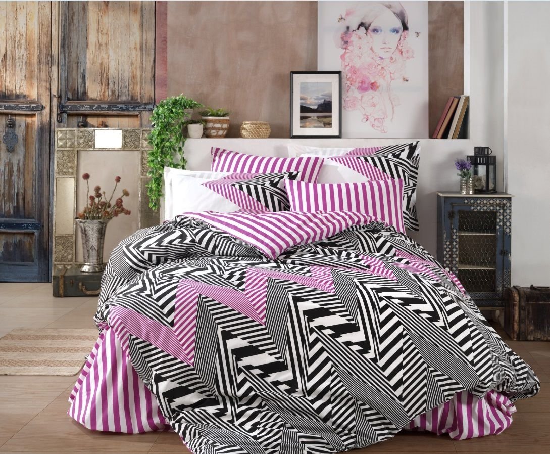 КПБ HOBBY Poplin Daniela чорний 200*220/2*50*70