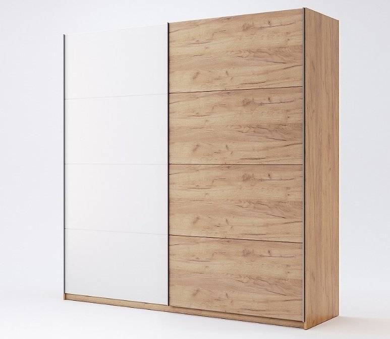 Шафа-купе Асті 1,5 (Дуб Крафт/Білий глянець) MiroMark 150x62