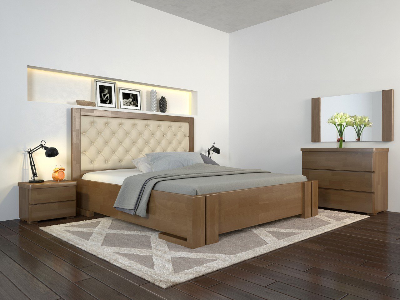 Двоспальне ліжко Арбор Дерев Амберг стандарт бук