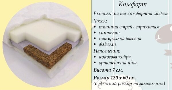 Матрац безпружинний Dz-Mattress Комфорт